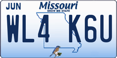 MO license plate WL4K6U
