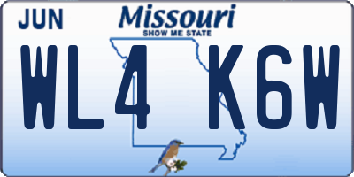 MO license plate WL4K6W