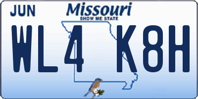 MO license plate WL4K8H