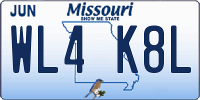 MO license plate WL4K8L