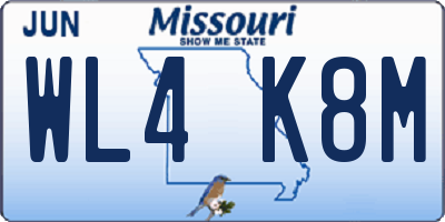 MO license plate WL4K8M