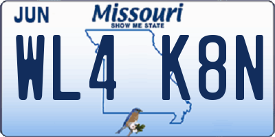 MO license plate WL4K8N