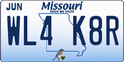 MO license plate WL4K8R