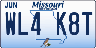 MO license plate WL4K8T