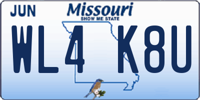MO license plate WL4K8U