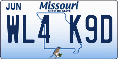 MO license plate WL4K9D