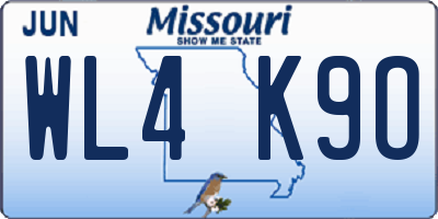 MO license plate WL4K9O