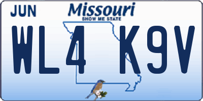 MO license plate WL4K9V