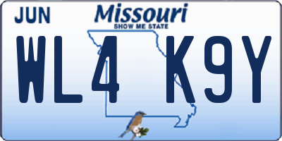MO license plate WL4K9Y
