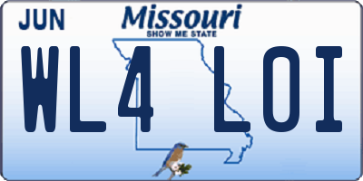 MO license plate WL4L0I