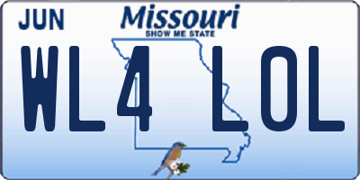 MO license plate WL4L0L