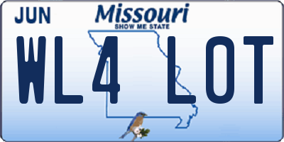 MO license plate WL4L0T