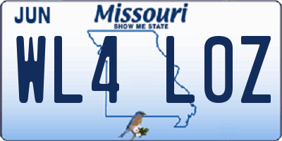 MO license plate WL4L0Z