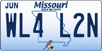 MO license plate WL4L2N