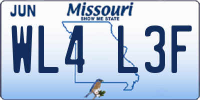 MO license plate WL4L3F