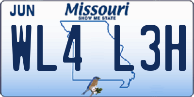 MO license plate WL4L3H