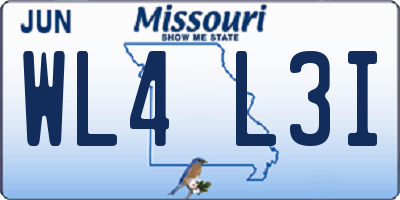 MO license plate WL4L3I