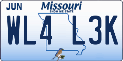 MO license plate WL4L3K