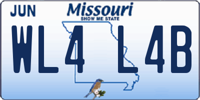 MO license plate WL4L4B
