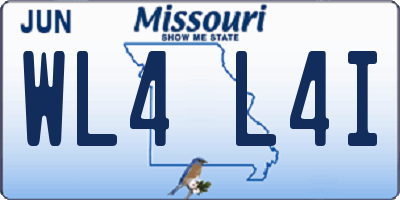 MO license plate WL4L4I