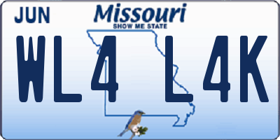 MO license plate WL4L4K