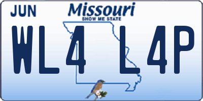MO license plate WL4L4P