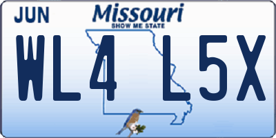 MO license plate WL4L5X