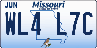MO license plate WL4L7C