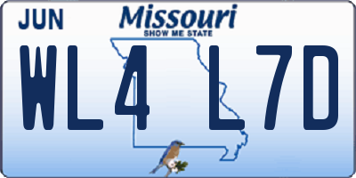MO license plate WL4L7D