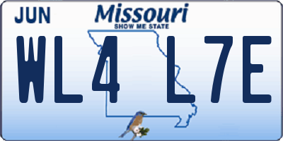 MO license plate WL4L7E