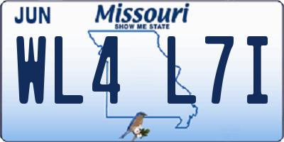MO license plate WL4L7I