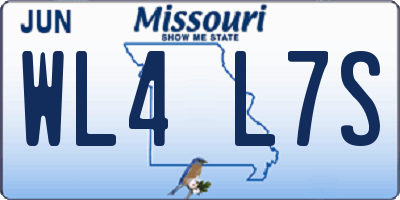 MO license plate WL4L7S