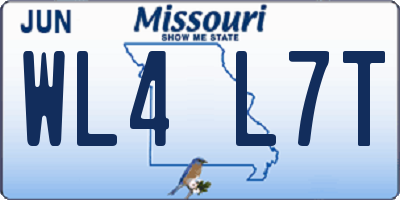 MO license plate WL4L7T