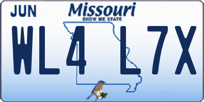 MO license plate WL4L7X