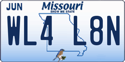 MO license plate WL4L8N