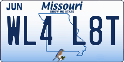 MO license plate WL4L8T
