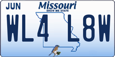 MO license plate WL4L8W