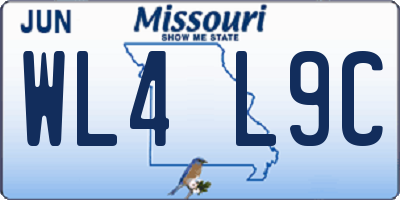 MO license plate WL4L9C