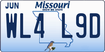 MO license plate WL4L9D