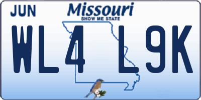 MO license plate WL4L9K