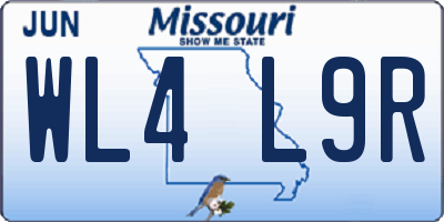 MO license plate WL4L9R