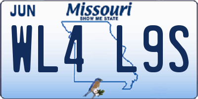 MO license plate WL4L9S