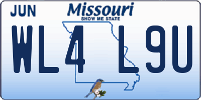 MO license plate WL4L9U