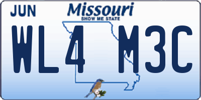 MO license plate WL4M3C