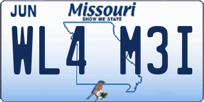 MO license plate WL4M3I