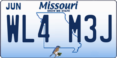 MO license plate WL4M3J