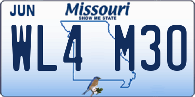 MO license plate WL4M3O