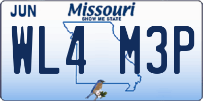 MO license plate WL4M3P