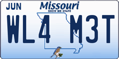MO license plate WL4M3T