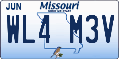 MO license plate WL4M3V